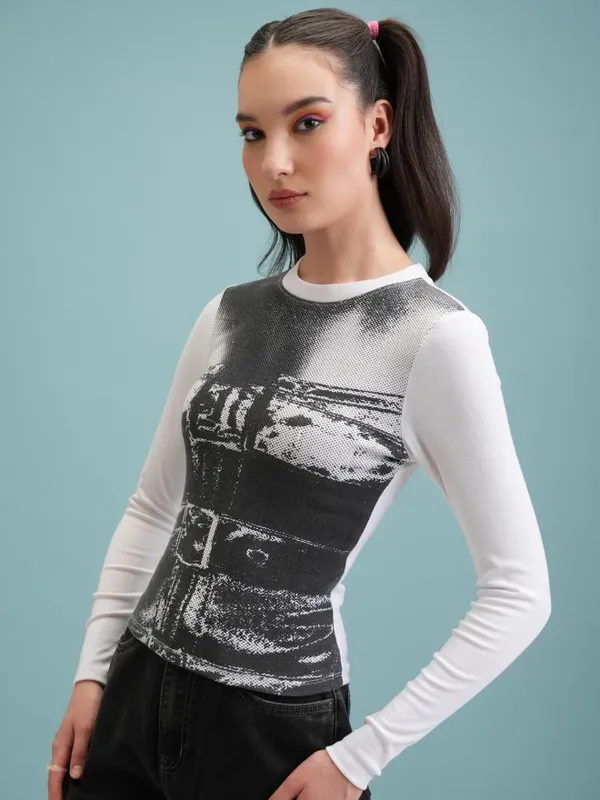 Printed Fitted Top