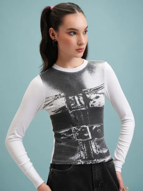 Printed Fitted Top