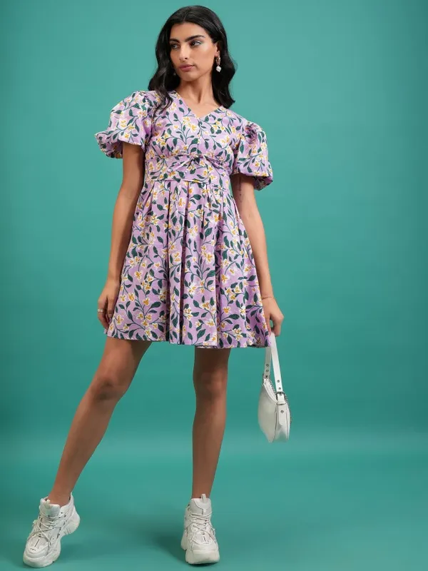 Printed Fit And Flare Dress