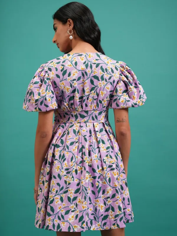 Printed Fit And Flare Dress