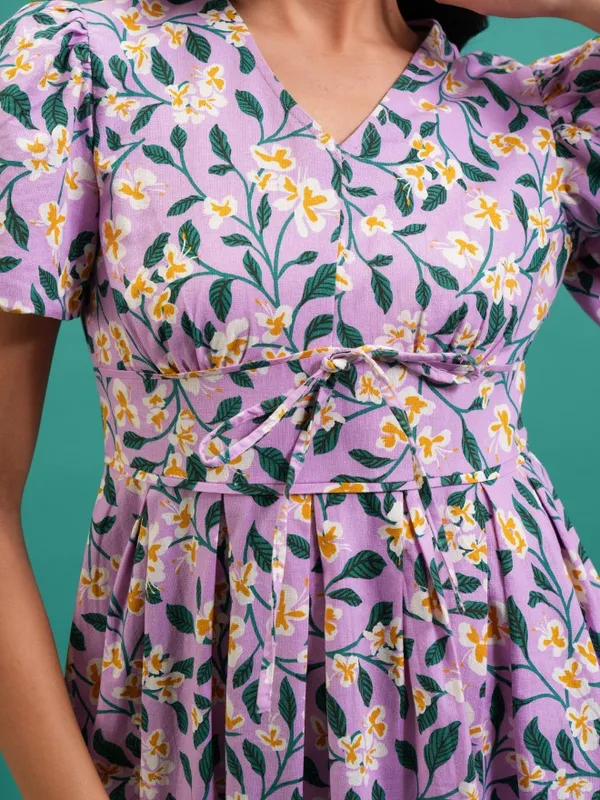 Printed Fit And Flare Dress