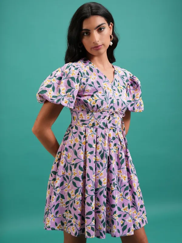 Printed Fit And Flare Dress