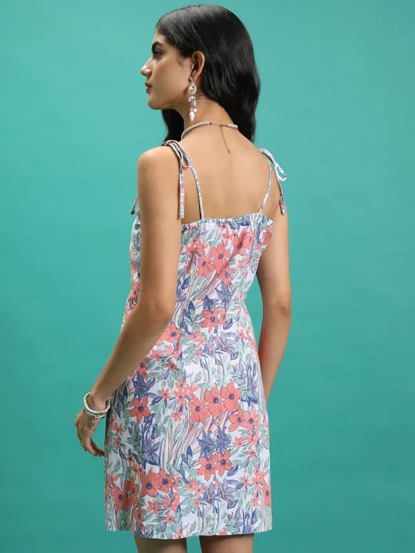 Tokyo Talkies Women White Printed Sheath Dress