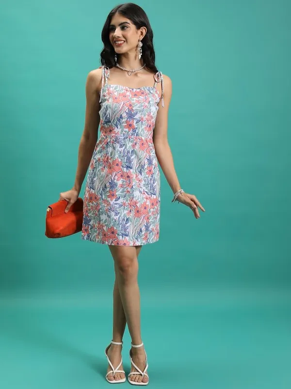 Tokyo Talkies Women White Printed Sheath Dress