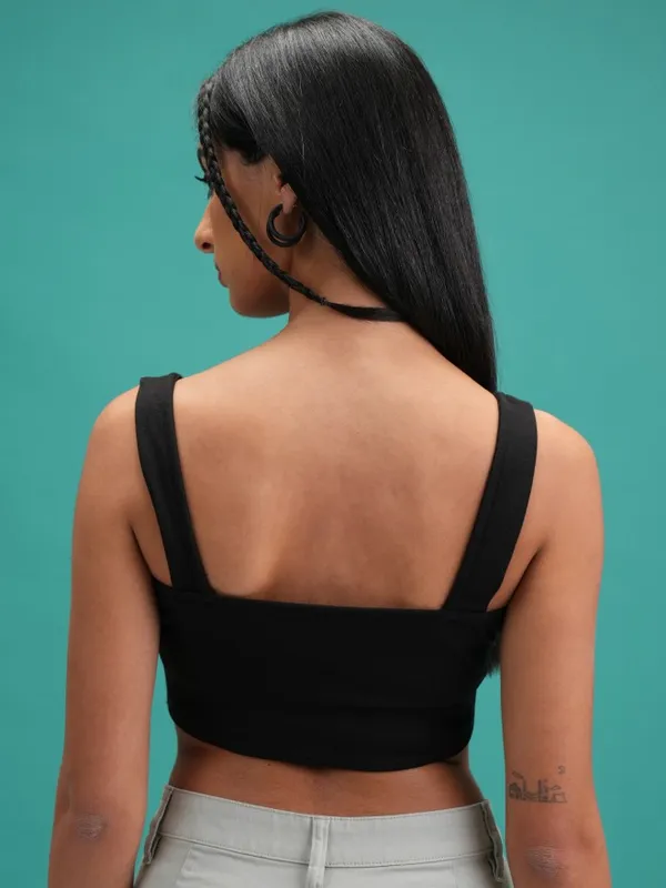  Tokyo Talkies Women Black Solid Tank Tops
