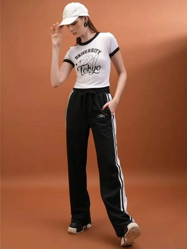  Tokyo Talkies Women White Printed Fitted Tops