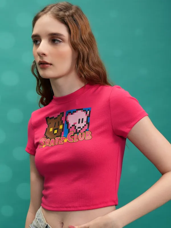 Tokyo Talkies Women Pink Printed Regular Top