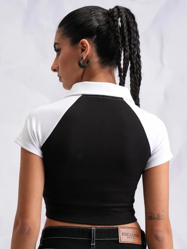  Tokyo Talkies Women Black Printed Fitted Tops