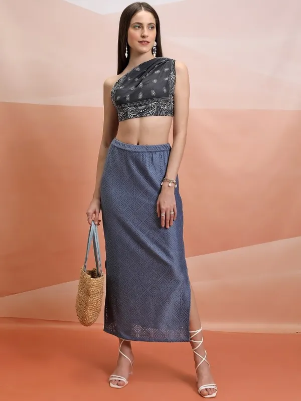  Tokyo Talkies Women Blue Maxi Skirts