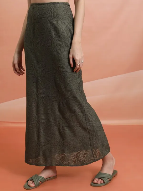  Tokyo Talkies Women Olive Maxi Skirts