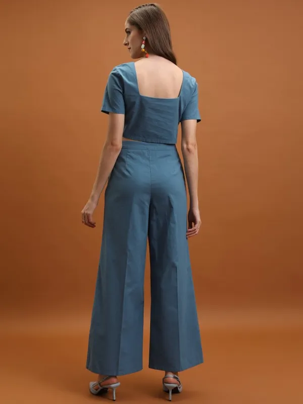 Tokyo Talkies Women Blue Top With Trouser