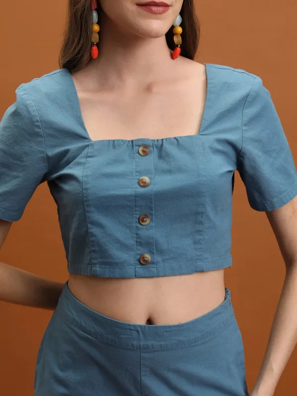 Tokyo Talkies Women Blue Top With Trouser