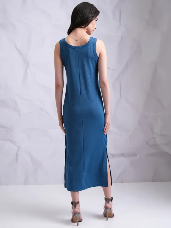 Tokyo Talkies Women Blue Solid Sheath Dresses