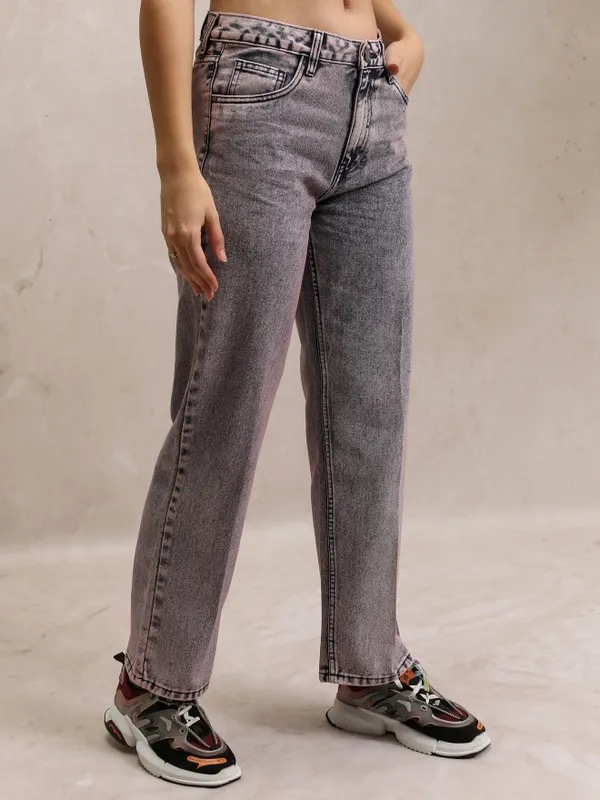  Tokyo Talkies Women Lavender Straight Fit Clean Look Jeans