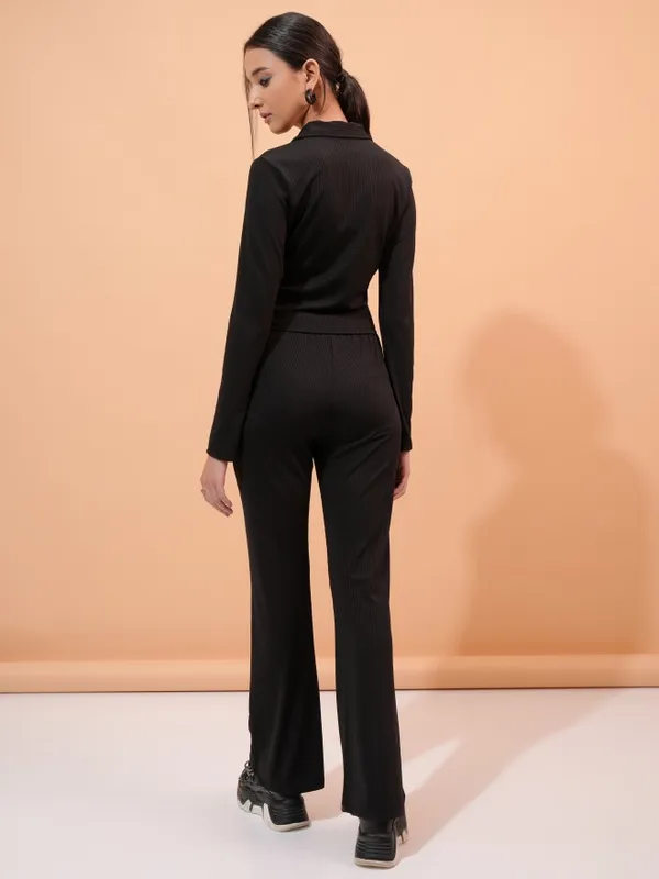 Tokyo Talkies Women Black Top With Trouser Co-Ords