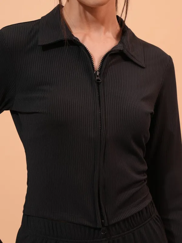 Tokyo Talkies Women Black Top With Trouser Co-Ords