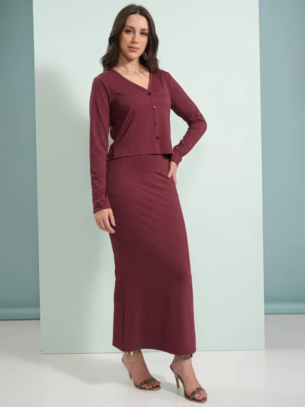 Women Dress With Cardigan Co-Ords