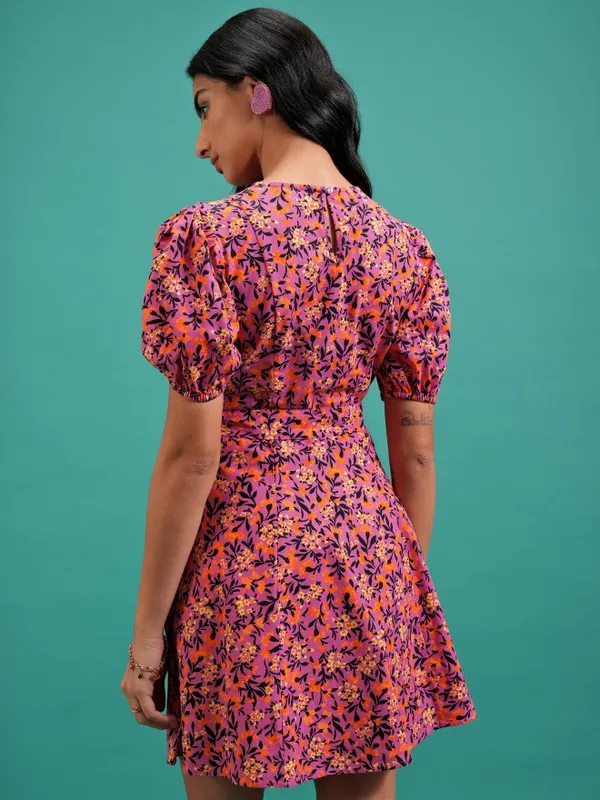 Printed A-Line Dress