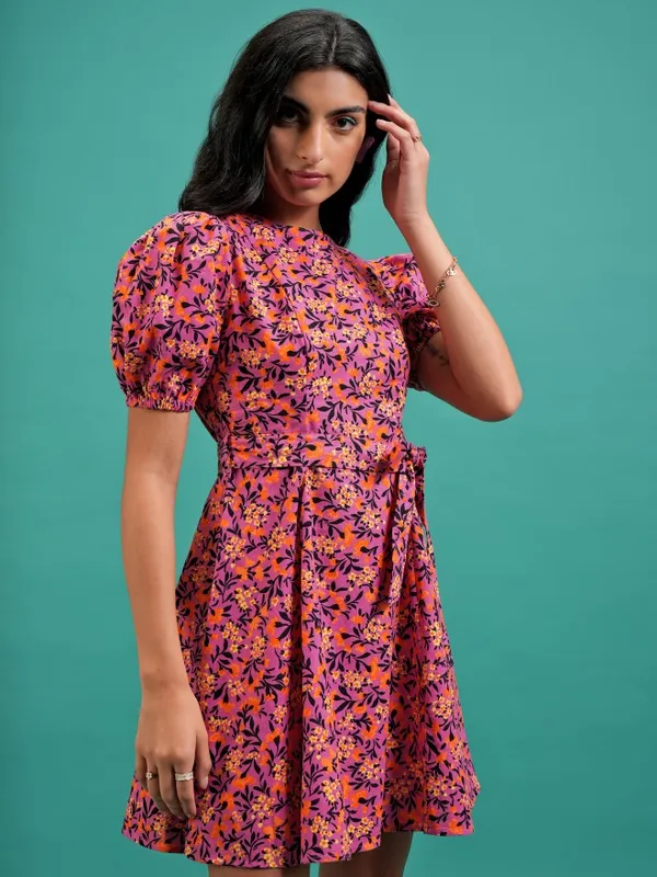 Printed A-Line Dress