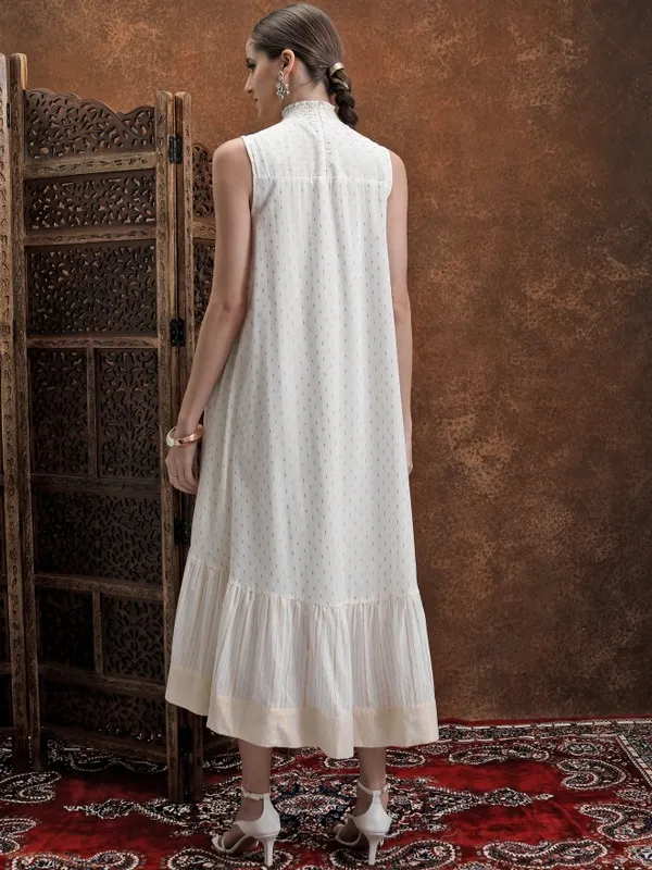  Vishudh Women Off White Printed A-Line Dresses