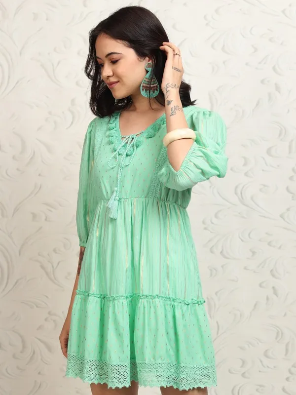 Printed Drop-Waist Dress