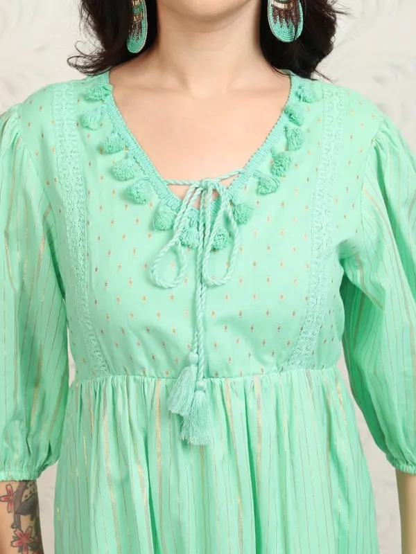 Printed Drop-Waist Dress