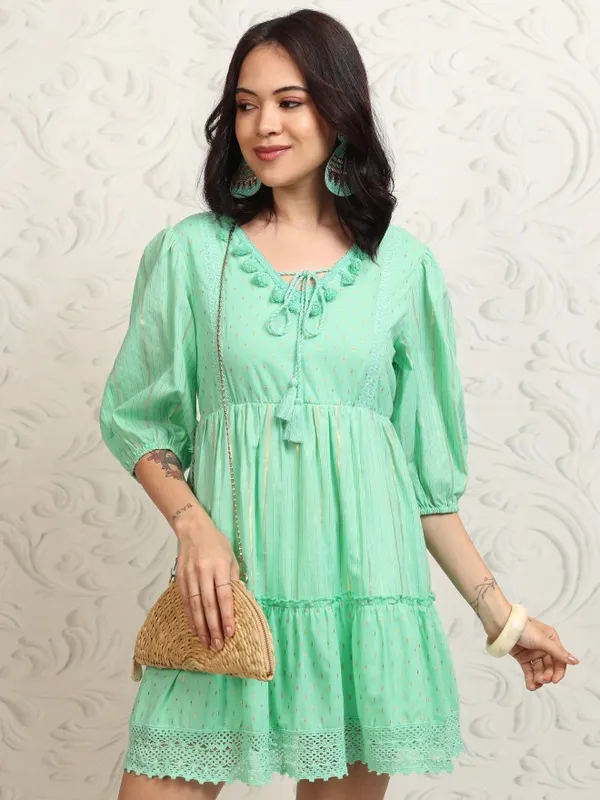 Printed Drop-Waist Dress