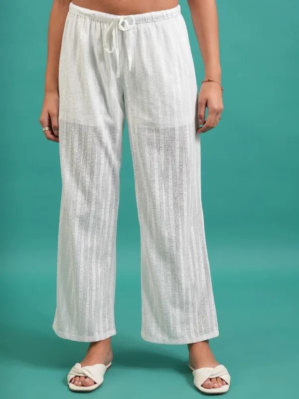 Striped Flared Casual Trouser