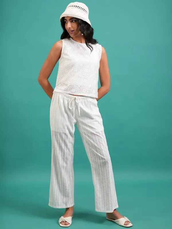 Striped Flared Casual Trouser