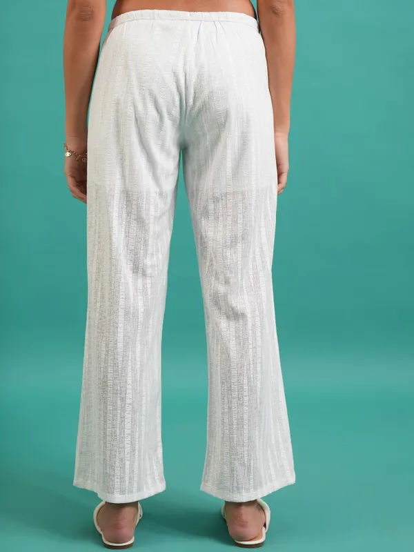 Striped Flared Casual Trouser