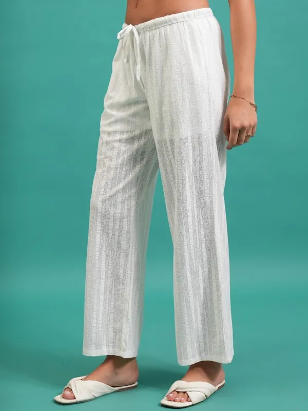 Striped Flared Casual Trouser