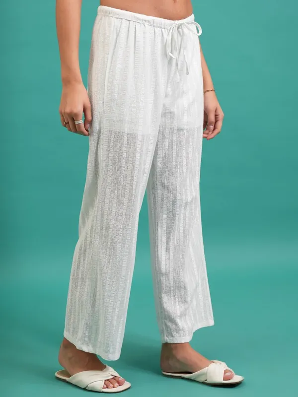 Striped Flared Casual Trouser