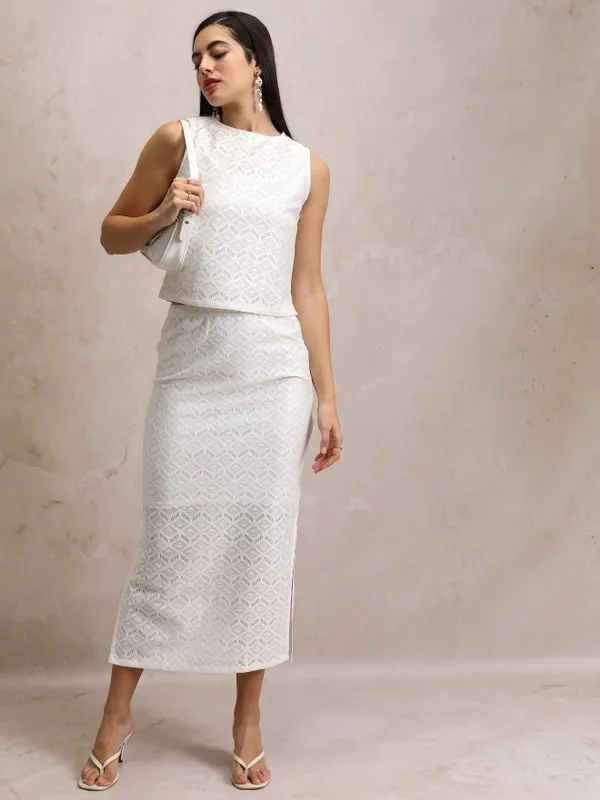  Tokyo Talkies Women White Co-Ords