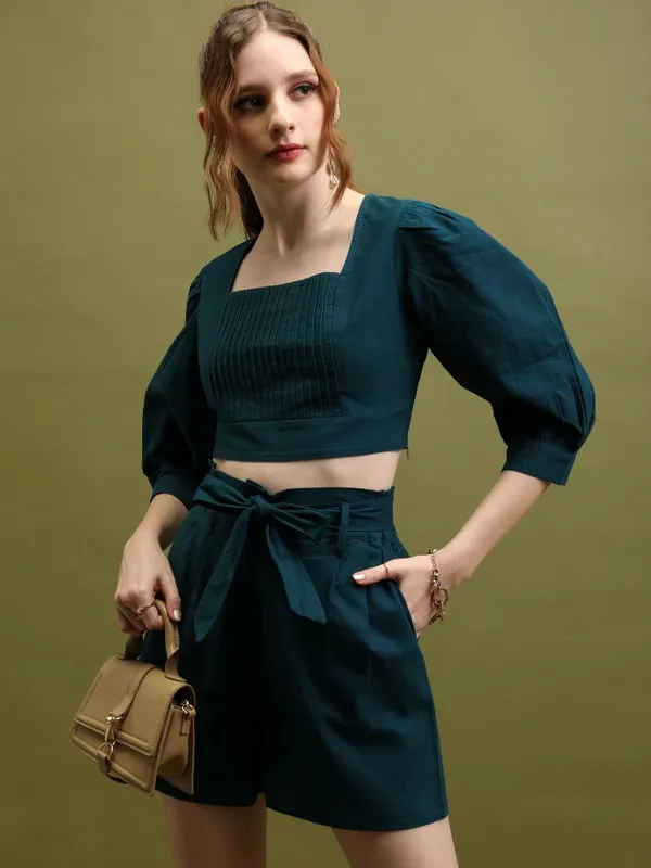  Tokyo Talkies Women Teal Co-Ords