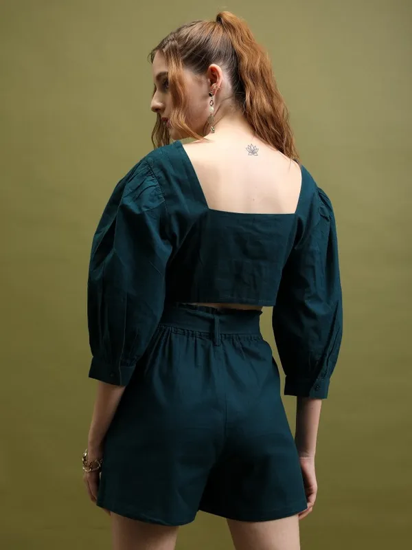  Tokyo Talkies Women Teal Co-Ords