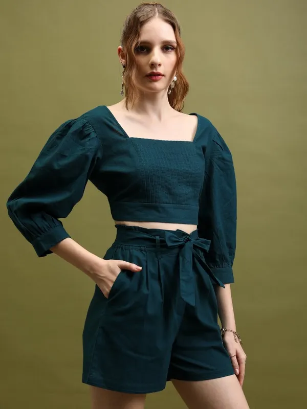  Tokyo Talkies Women Teal Co-Ords