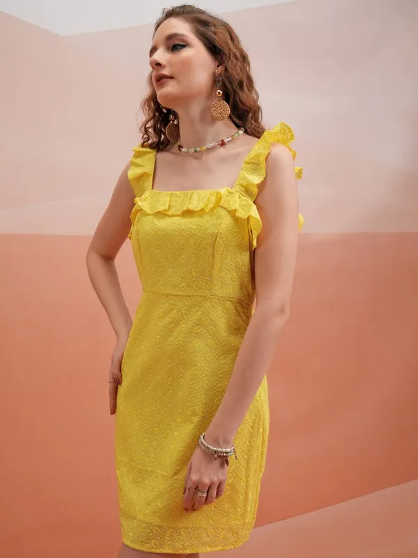 Self Design Fit And Flare Dress