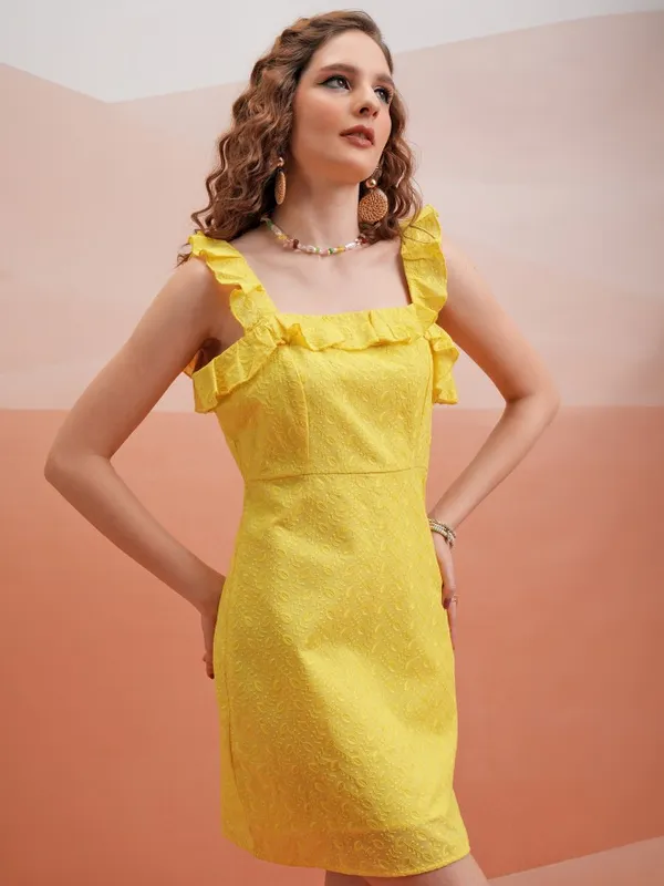 Self Design Fit And Flare Dress