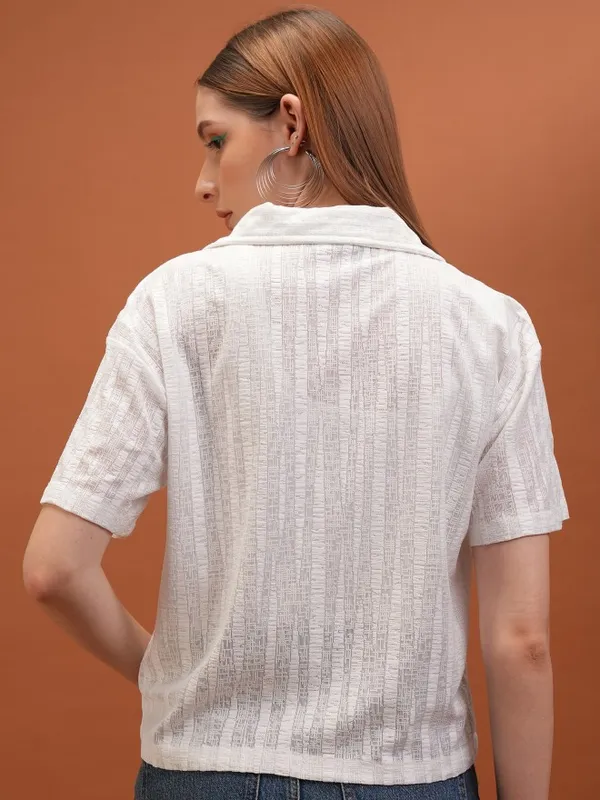 Self Design Shirt Style Top