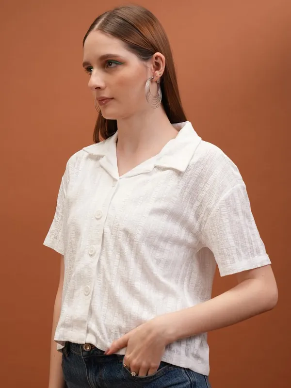 Self Design Shirt Style Top