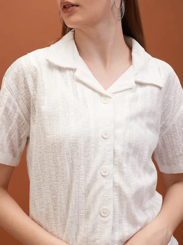 Self Design Shirt Style Top