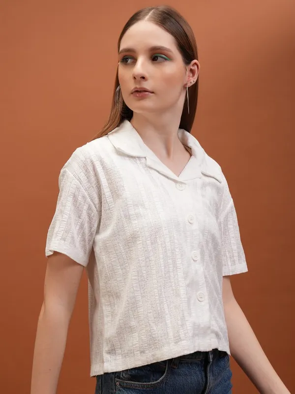 Self Design Shirt Style Top