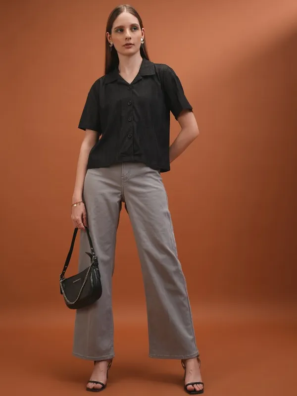 Self Design Shirt Style Top
