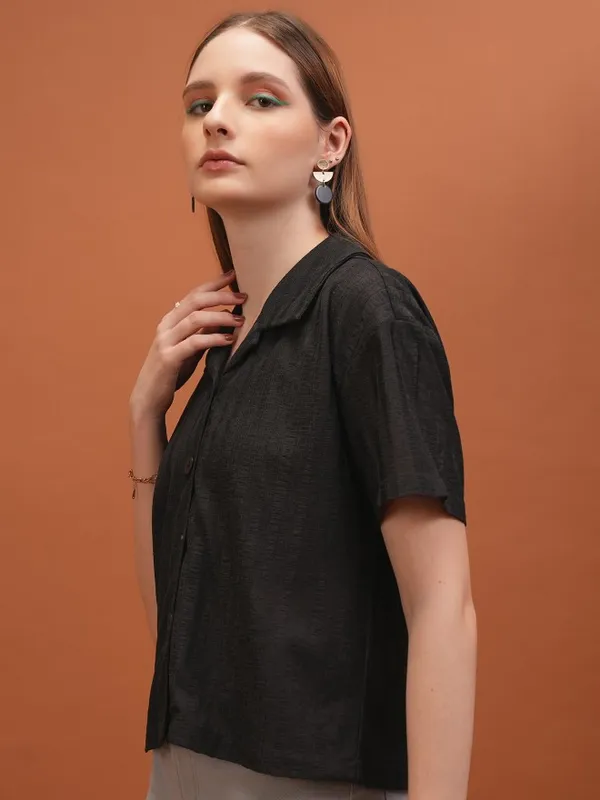Self Design Shirt Style Top