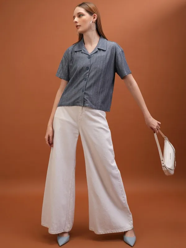 Self Design Shirt Style Top