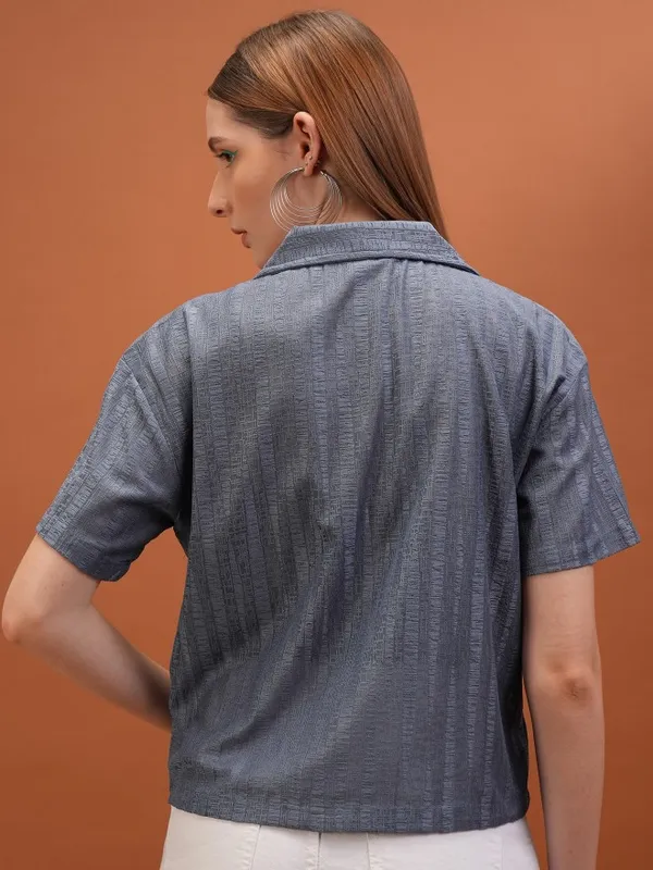 Self Design Shirt Style Top