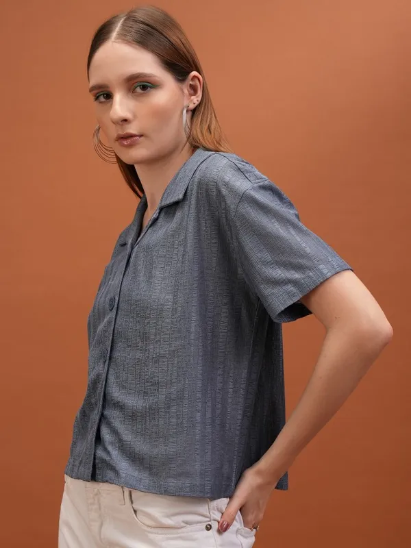 Self Design Shirt Style Top