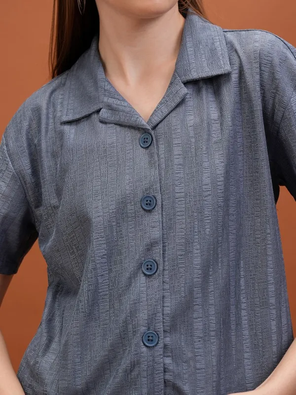 Self Design Shirt Style Top