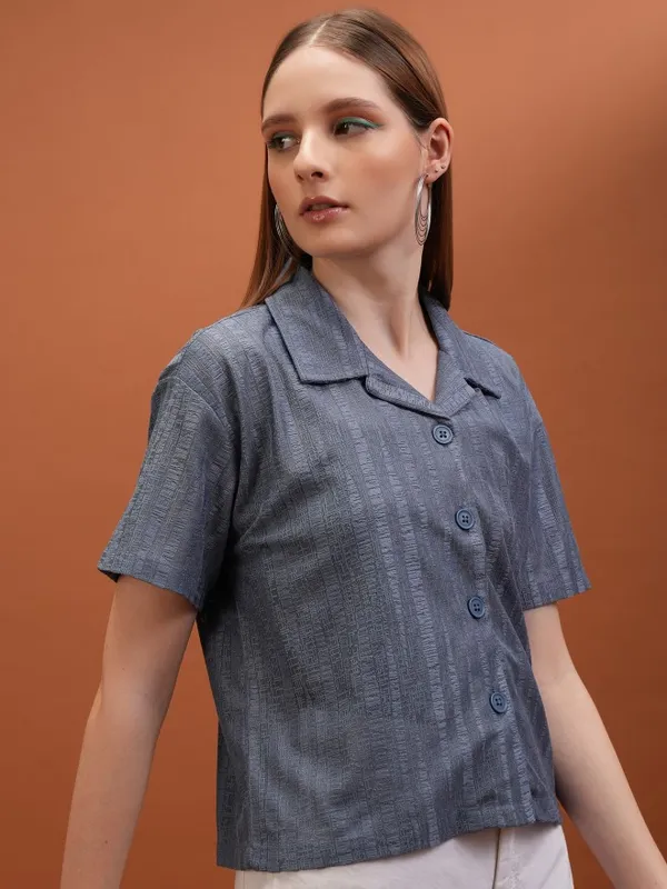 Self Design Shirt Style Top