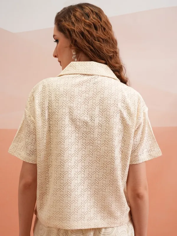 Self Design Shirt Style Top